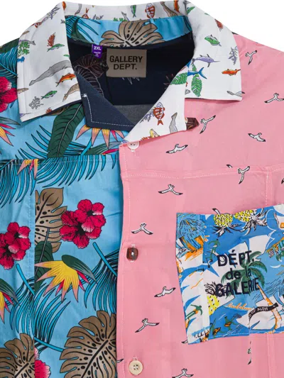 Gallery Dept. Patchwork Print Shirt With Camp Collar In Multi