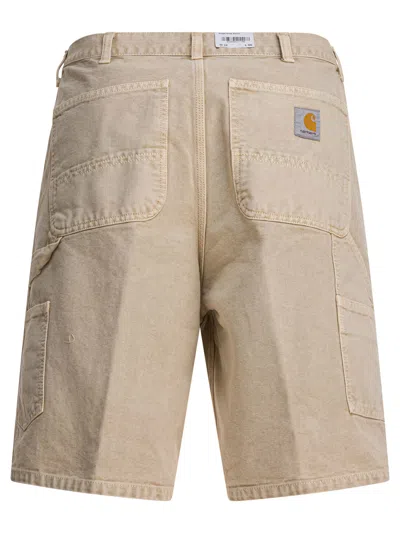 Carhartt Walter Single Knee Shorts Beige In Neutral