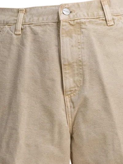 Carhartt Walter Single Knee Shorts Beige In Neutral