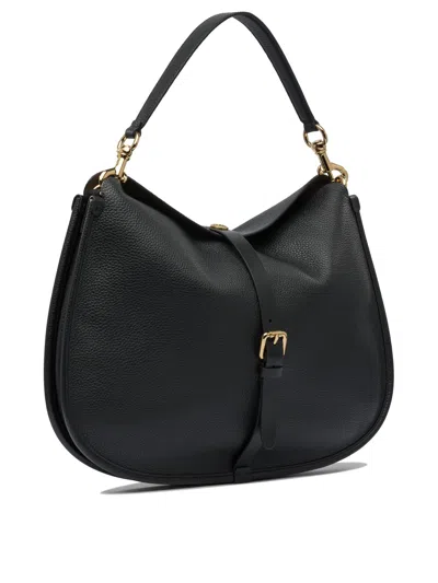 Etro Buckle-fastening Extra-large Leather Shoulder Bag In Black