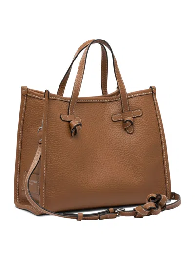 Gianni Chiarini Textured Pebbled Shoulder Bag With Handles And Strap In Brown