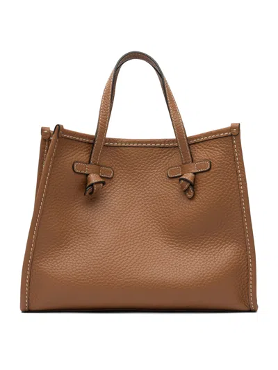 Gianni Chiarini Textured Pebbled Shoulder Bag With Handles And Strap In Brown