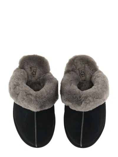 Ugg Scuffette Ii Black Suede Slippers In Black