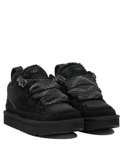 Ugg Padded Collar Canvas Sneakers In Black