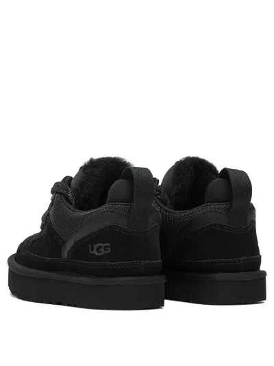 Ugg Padded Collar Canvas Sneakers In Black
