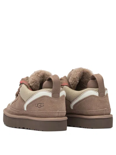 Ugg Ribbon-lace Leather Sneakers In Brown
