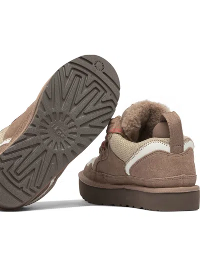 Ugg Ribbon-lace Leather Sneakers In Brown