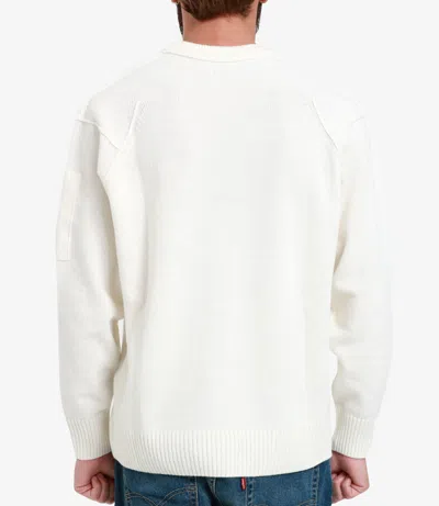 C.p. Company Logo-patch Round Neck Jumper In White