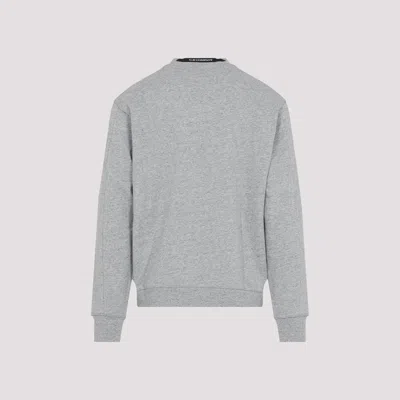 C.p. Company Gray Diagonal Raised Fleece Crewneck Lens Sweatshirt In Gray