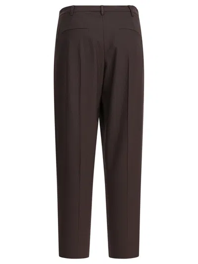 Brunello Cucinelli Tailored Trousers With Back Pocket And Belt Loops In Brown