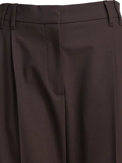Brunello Cucinelli Tailored Trousers With Back Pocket And Belt Loops In Brown