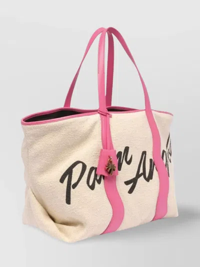 Palm Angels Dual Handle Open Top Shoulder Bag In Pink