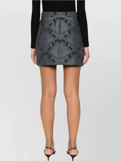Max Mara Brocade High-waisted Mini Skirt In Gray