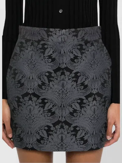 Max Mara Brocade High-waisted Mini Skirt In Gray