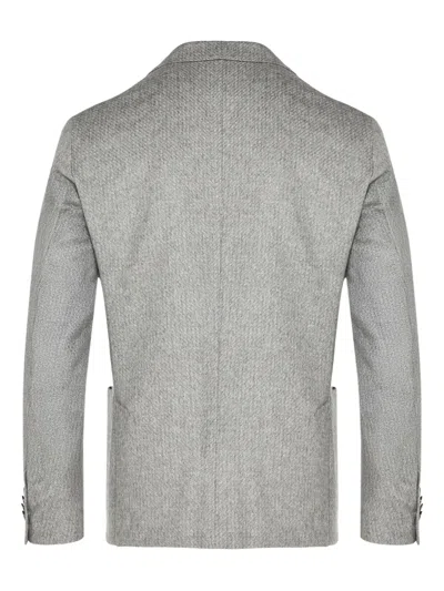 Corneliani Two-button Patch-pocket Blazer In Gray