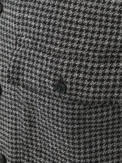 Marc O'polo Houndstooth-check Button-up Overshirt In Green