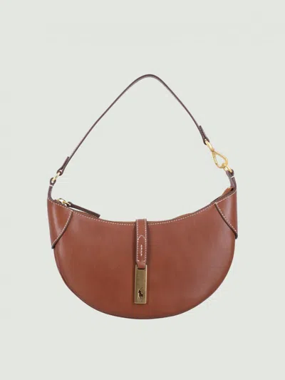 Polo Ralph Lauren Polo Id Calfskin Mini Shoulder Bag In Brown