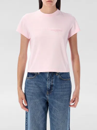 Alexander Wang Cotton Shrunken Logo T-shirt In Neutral
