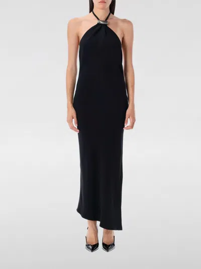 Attico Black Halterneck Midi Dress In Black