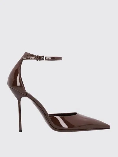 Paris Texas Pointed-toe Stiletto Heels With Slim Ankle Strap In Brown