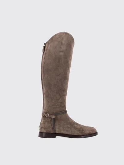 Brunello Cucinelli Knee-high Boots Monili Detail In Brown