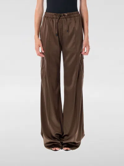 Tom Ford Silk Satin Cargo Pant With Drawstring Waist In Brown