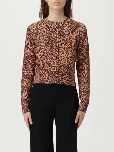 Twinset Twin-set Cropped Leopard Print Jacket With Button-down Front In Animal Print
