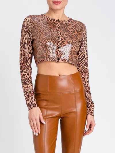 Twinset Leopard-print Sequin Cardigan In Animal Print