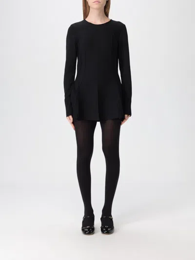 Twinset Panelled Fine-knit Dress In Black