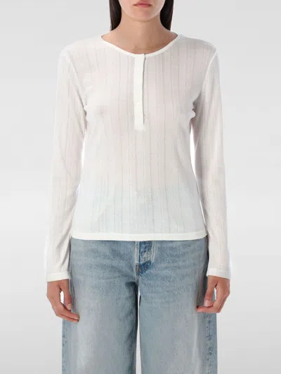 Anine Bing Pia Serafino Ls Top In White