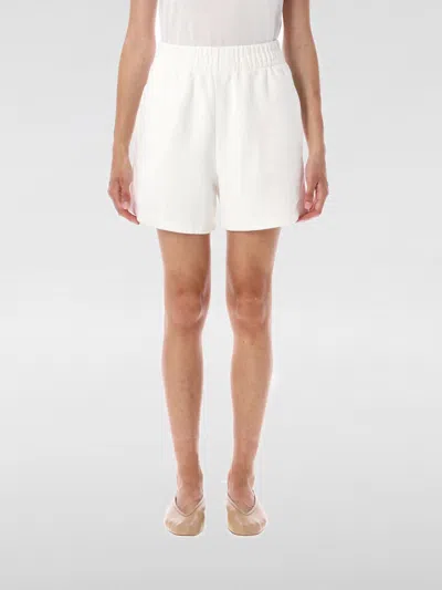 Anine Bing Fleece Shorts With Elastic Waistband And Side Pockets In White