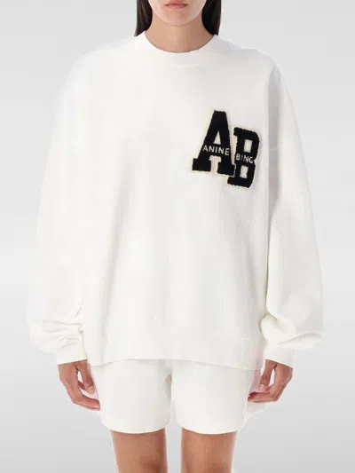 Anine Bing Miles Oversized Sweatshirt Letterman In White
