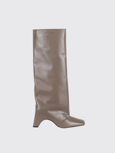 Coperni 'arche' Knee-high Square Toe Boots In Gray
