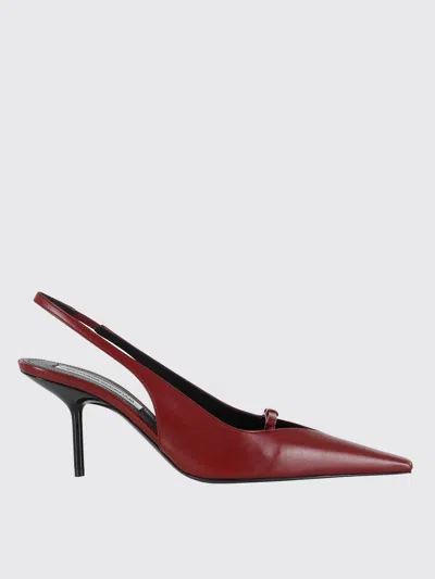 Victoria Beckham Pointed Toe Slingback Pumps With Bow Detail In Burgundy