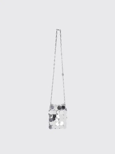 Rabanne Reflective Circular Disc Shoulder Bag In Silver