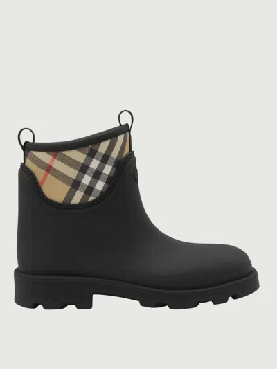 Burberry Marsh Stamp Rubber Ankle Boots In Black