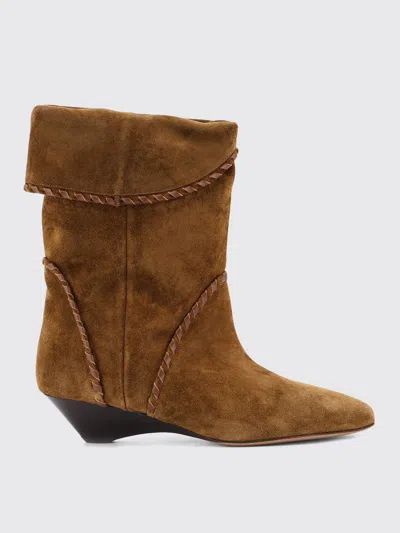 Isabel Marant Suede Wedge Heel Ankle Boots In Brown