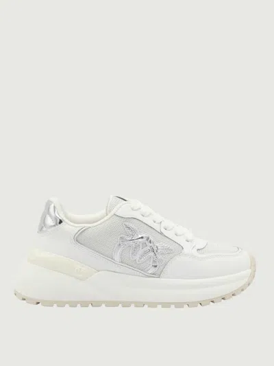 Pinko Logo And Mirrored Detail Sneakers In White