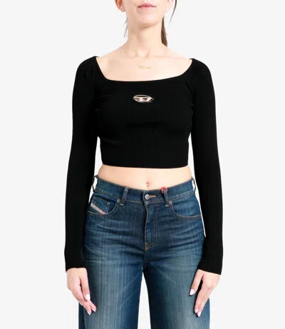 Diesel Red Top Cropped M-vera-ls In Black