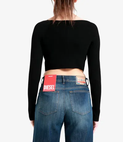 Diesel Red Top Cropped M-vera-ls In Black