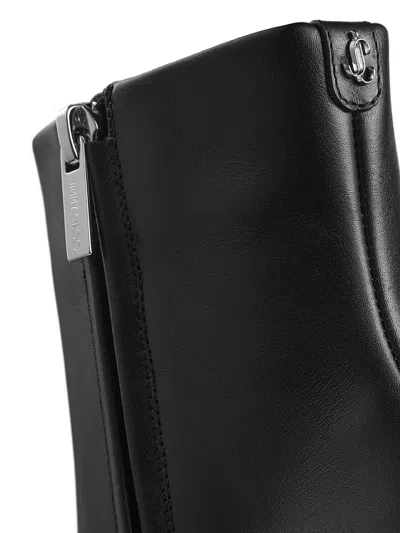 Jimmy Choo Pointed Toe High-heeled Ankle Boots In Black Calfskin Leather