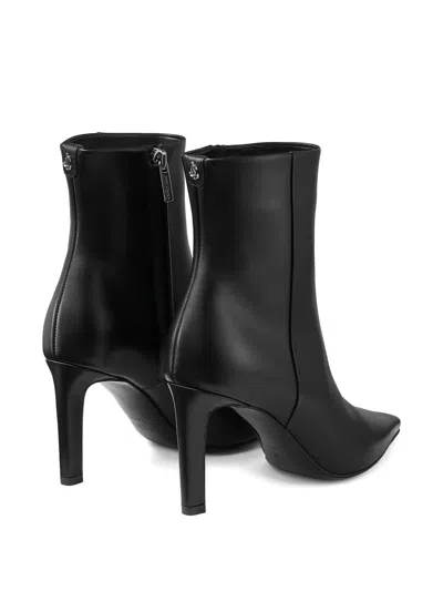 Jimmy Choo Pointed Toe High-heeled Ankle Boots In Black Calfskin Leather
