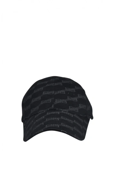 Balenciaga Monogram-print Cotton Cap In Blue