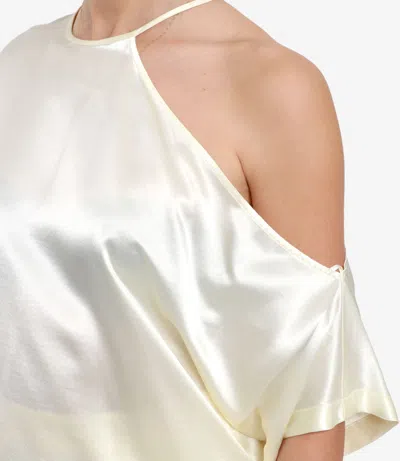 Erika Cavallini Asymmetrical Shoulder Blouse In Gray