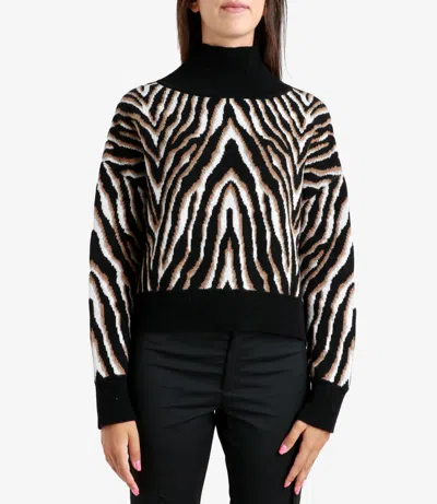 Erika Cavallini Patterned-intarsia Wool-blend Jumper In Black