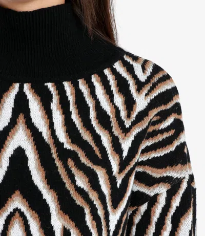 Erika Cavallini Patterned-intarsia Wool-blend Jumper In Black