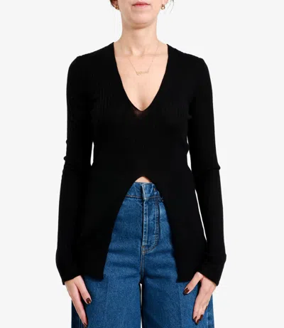 Erika Cavallini Long-sleeved Sweater In Black