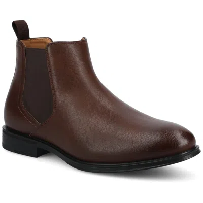 Vance Co. Mens Block Heel Chelsea Boots In Brown