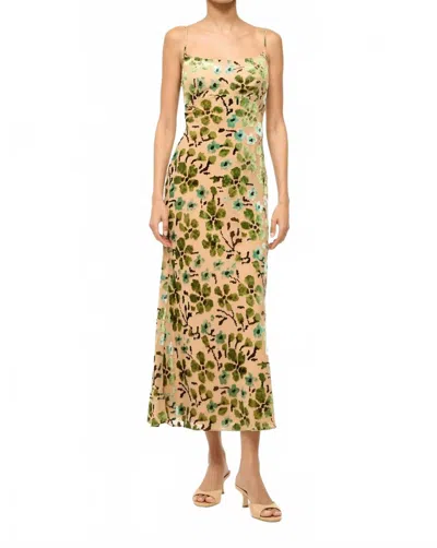 Staud Dianna Dress Moss Floral Tapestry In Multi