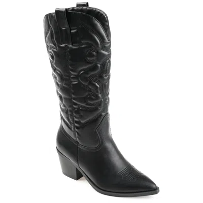 Journee Collection Womens Chantry Stacked Heel Dress Boots In Black